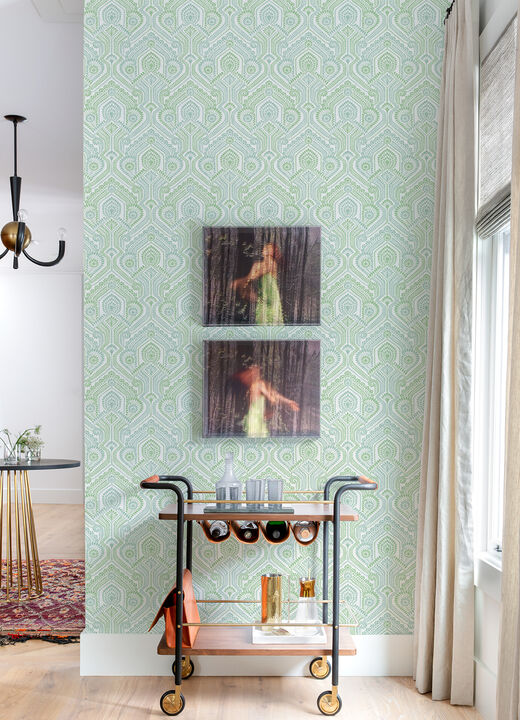 Fernback Green Ornate Botanical Wallpaper