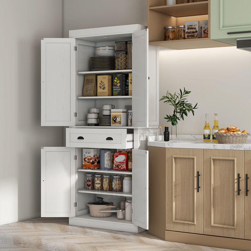 Hivvago Tall Kitchen Pantry Cabinet with Adjustable Shelves image number 1