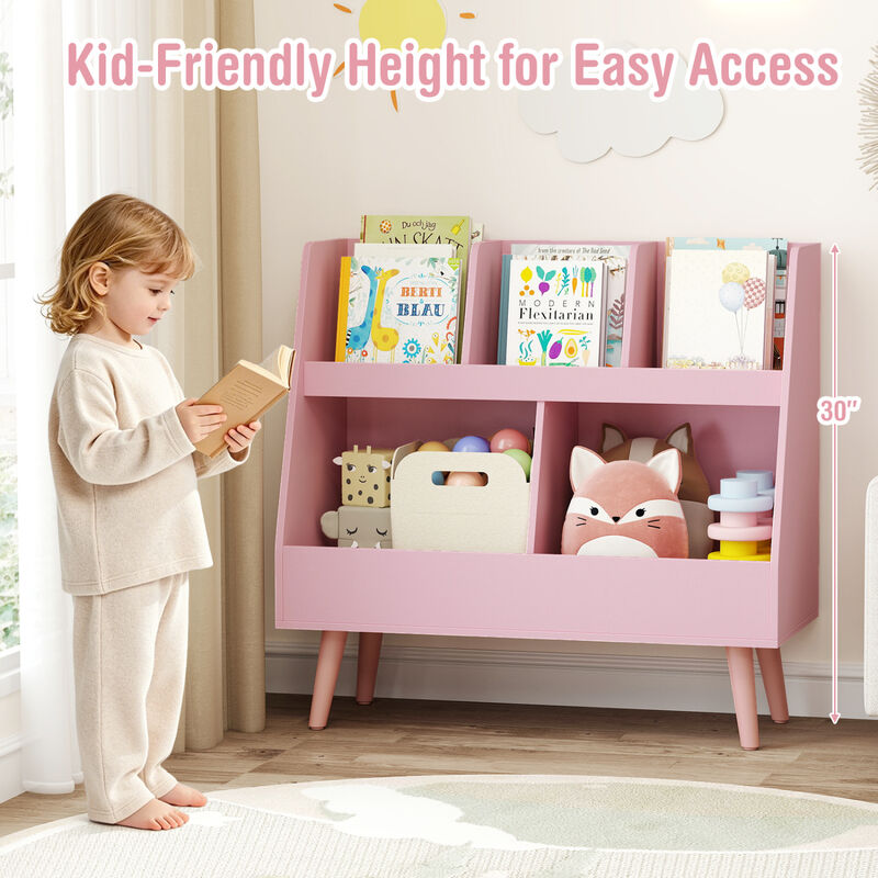 5 Cube Toy Storage Organizer and Kids Bookshelf with Anti Tipping Kits for Bedroom image number 4