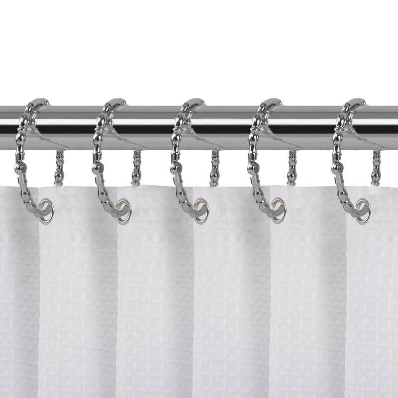 Zinc Shower Curtain Hooks, Set of 12 image number 1