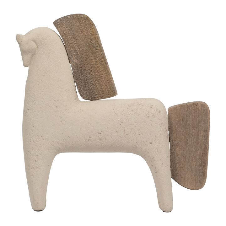 Ecomix, 14" Horse Deco, Ivory