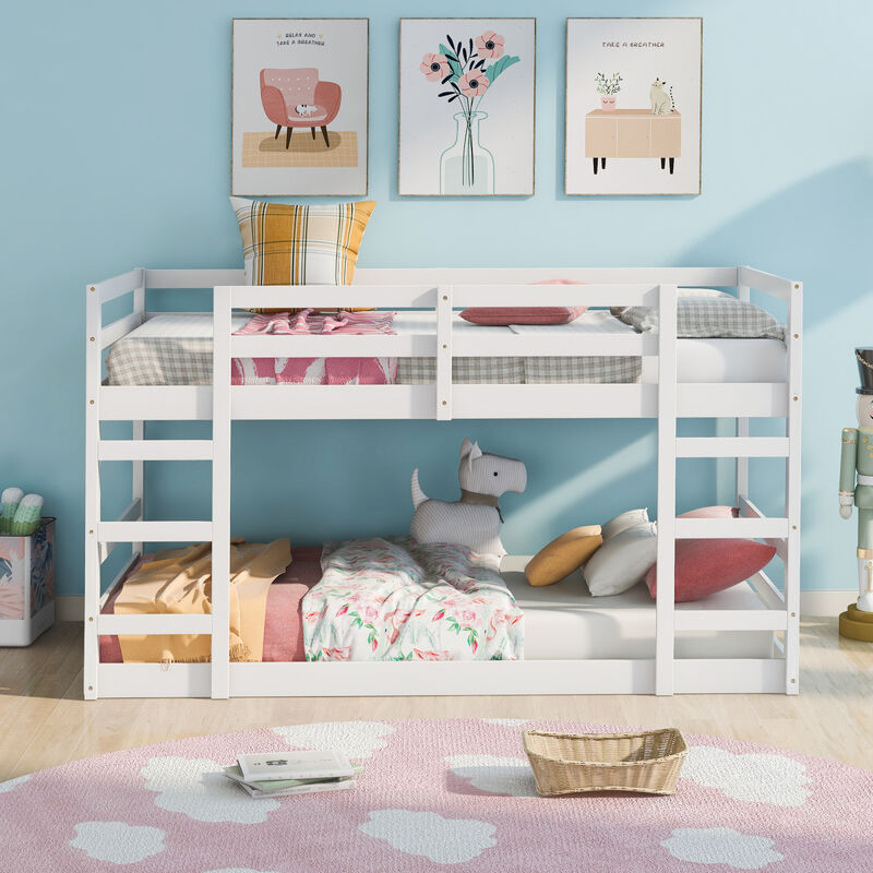 Twin Over Twin Bunk Bed with Ladder