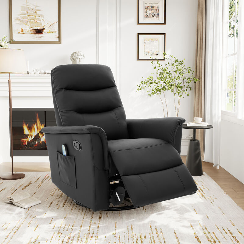 Merax Manual Massage Recliner Chair with 270&deg; Swivel & Rocking Function Recliners image number 1