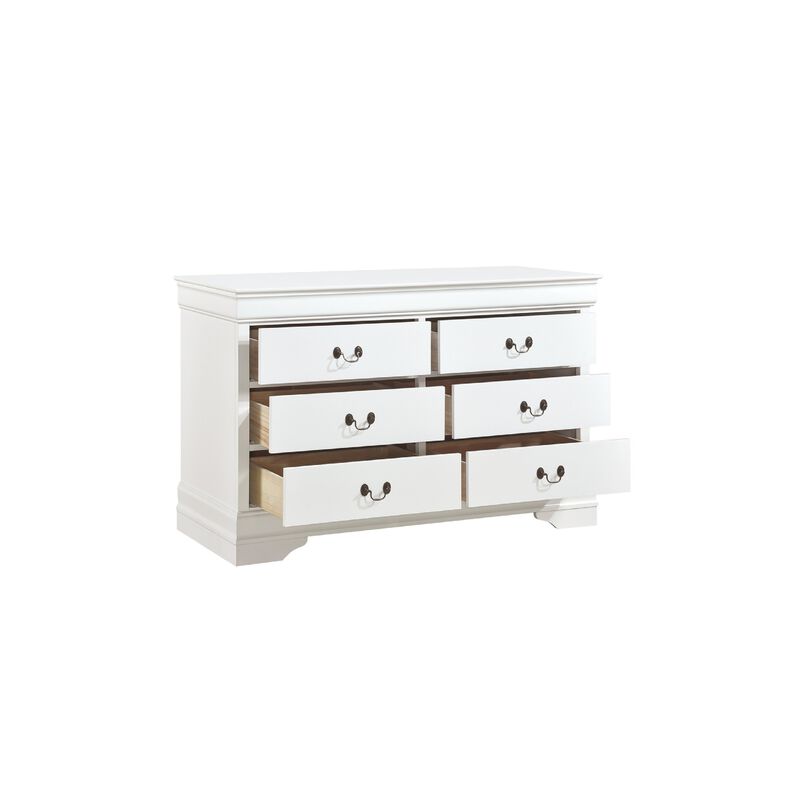 Full Size Bedroom Set, White Finish, 5-Piece Set with Bed, Dresser, Mirror, Chest and Nightstand image number 5