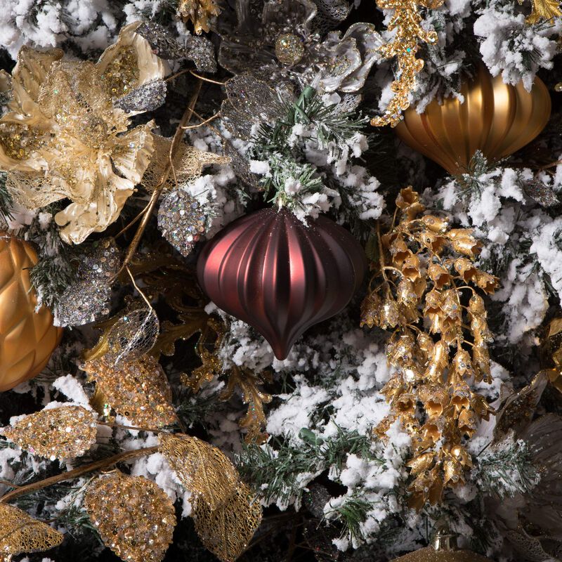 Vickerman 5.7" Burgundy Matte Onion Christmas Ornament, UV Treated, Set of 3 image number 7
