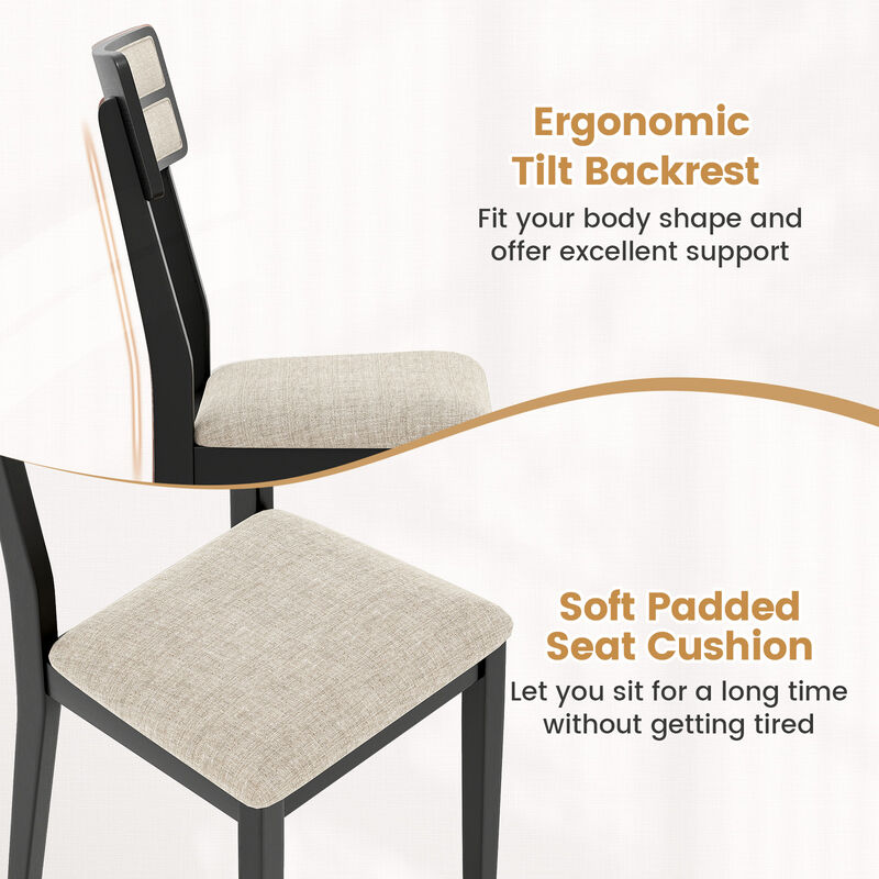 Set of 4 Modern Dining Chairs, Ergonomic Tilt Backrest for Dining Room image number 6