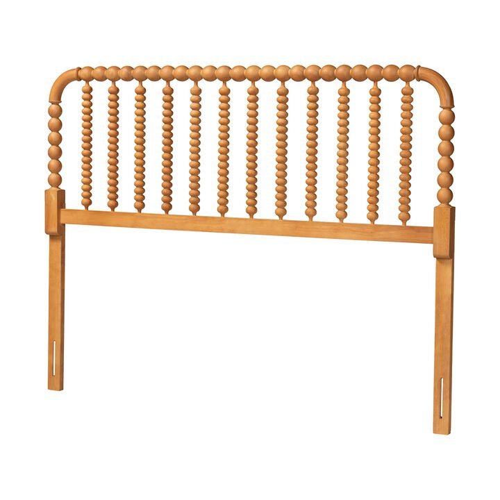Baxton Studio Finley Turned Bobbin Headboard - Crafted Wood Panel with Decorative Spindle Design for Cottage Farmhouse Bedroom