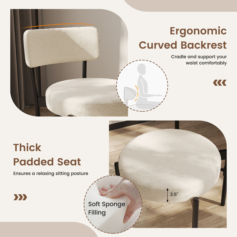 2 Piece Dining Chair Set with Padded Seats and Ergonomic Curved Back Design