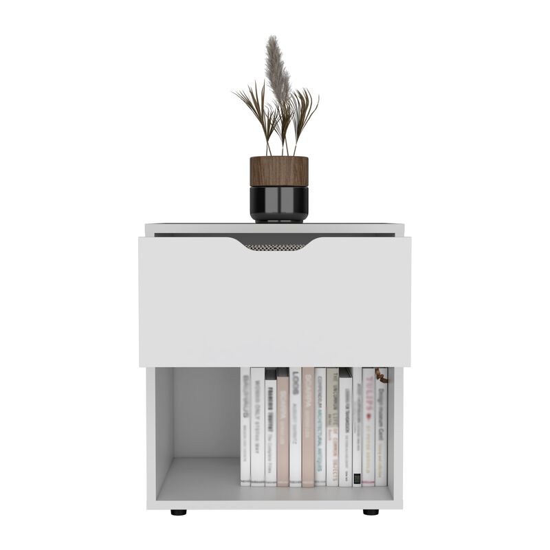 Aberdeeen 19.7-Inch High Nightstand End Table with Open Shelf