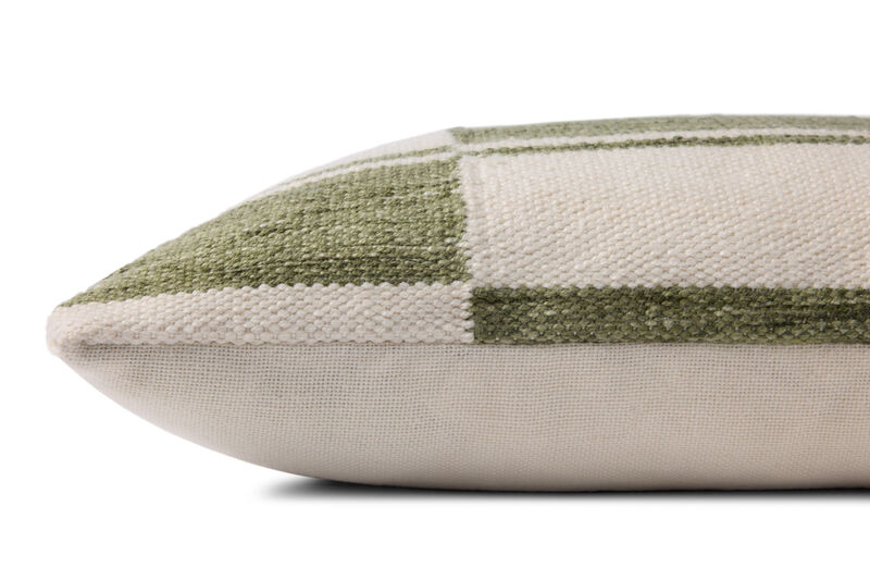 PLL0139 Ivory/Green 16''x26'' Cover w/Down Pillow image number 1