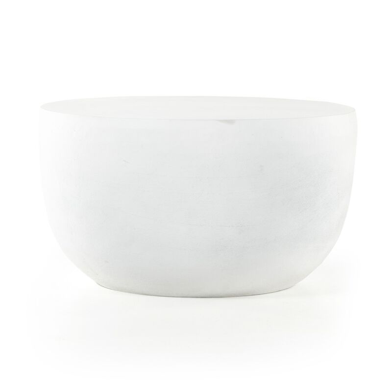 Basil Outdoor End Table - Matte White