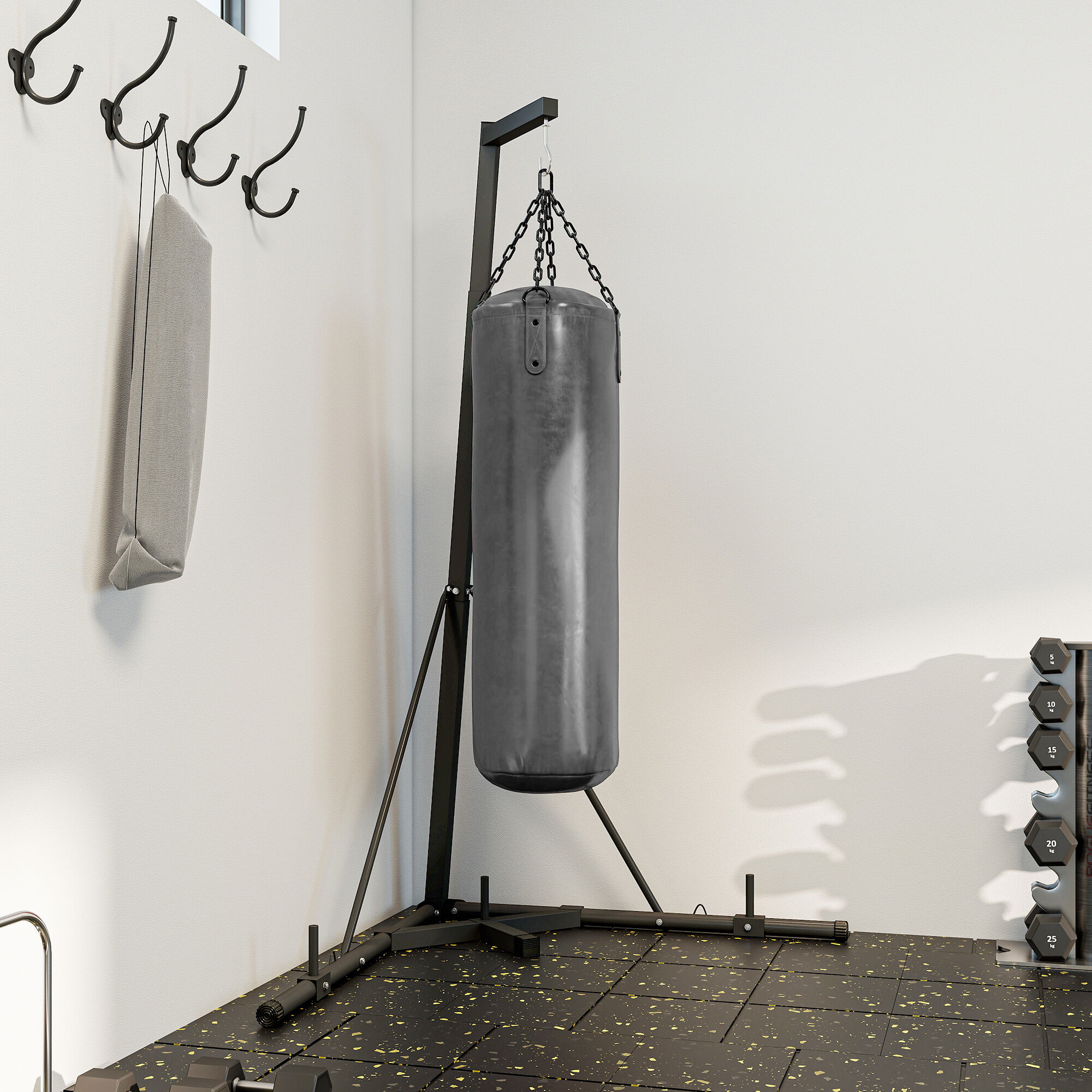 Hivvago Foldable Heavy Bag Stand with Weighted Base for Home Gym