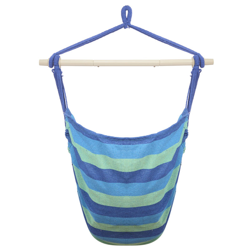 Hanging Rope Chair Distinctive Hammock Seat with Cozy Pillows for Indoor & Outdoor Relaxation