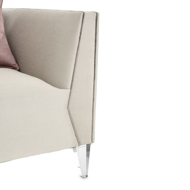 Michael Amini Linea Matching Chair - Metallic/SilverMist
