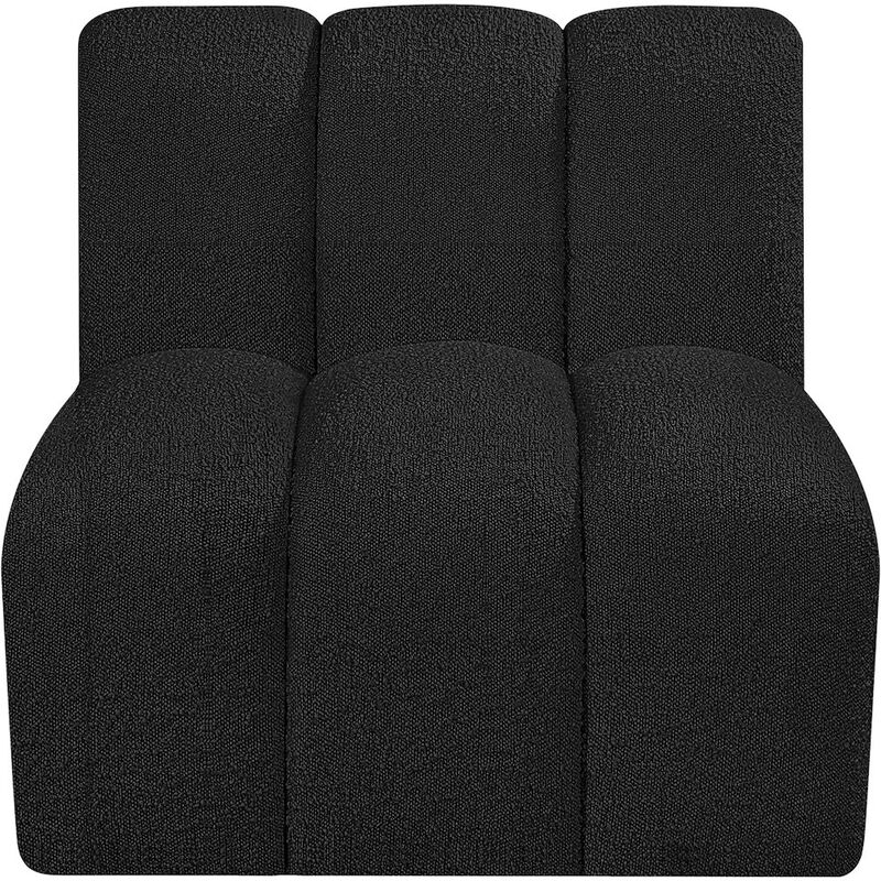 Meridian Furniture Arc Black Boucle Fabric Straight Chair