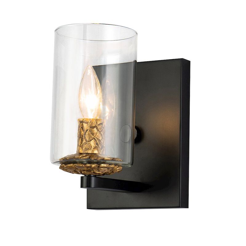 Lucas McKearn Bolivar 1-Light Wall Sconce in Matte Black