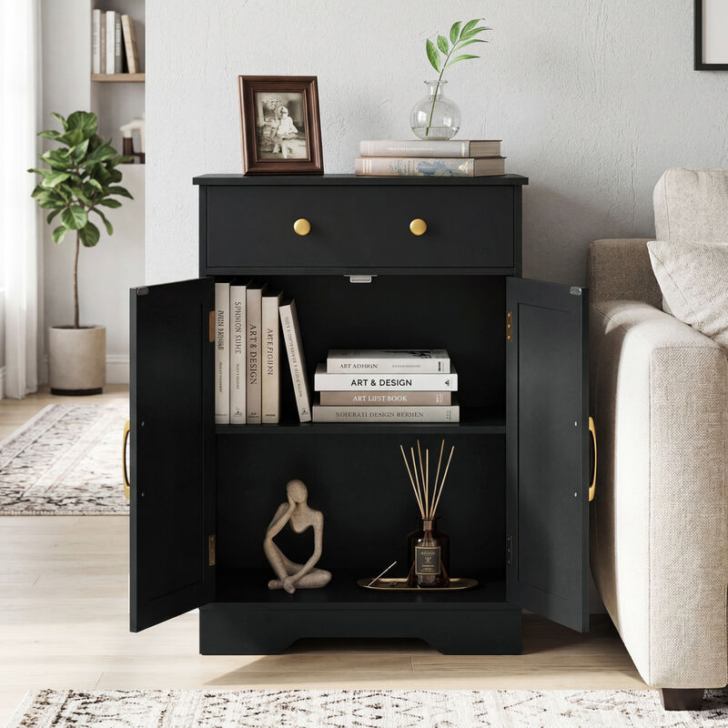 Modern Floor Sideboard Cabinet with Doors and Drawer Storage image number 1