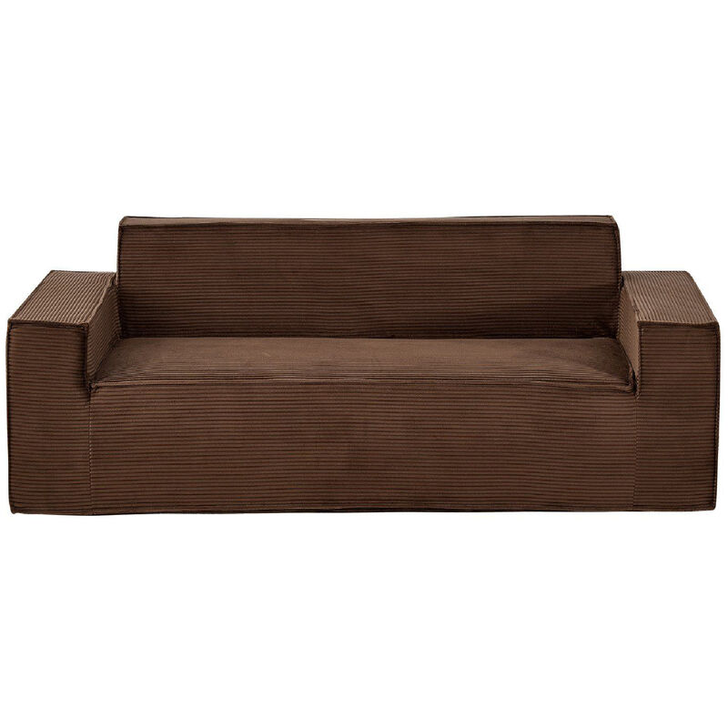 Corduroy 3-Seater Sofa with Memory Foam Deep Seating for Apartment or Office-Brown image number 0