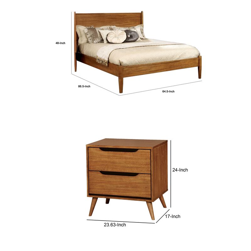 Bedroom Set, Wood &ndash; 2 Piece Set with Nightstand image number 7