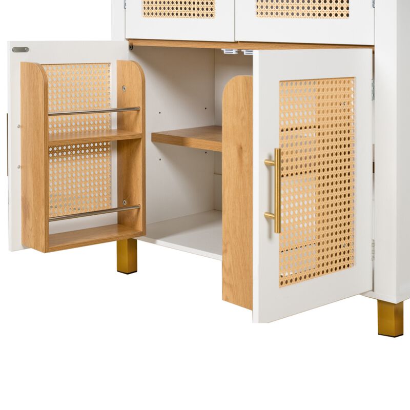Arched Rattan Door Storage Cabinet image number 8