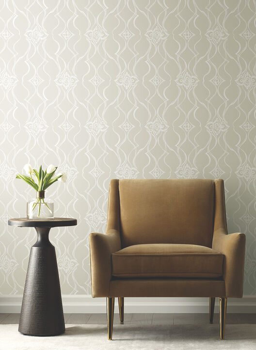 Pirouette Beige Wallpaper (Set of 2)