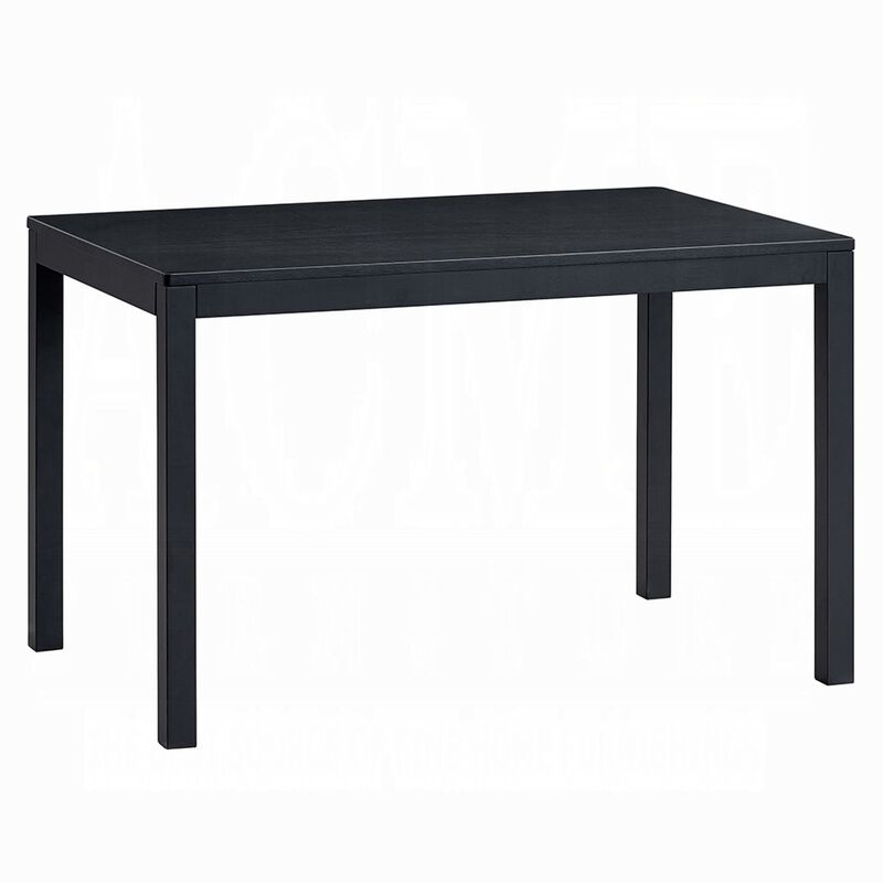Frey Dining Table, 47 Inch Rectangular Top, Scandinavian Black Wood