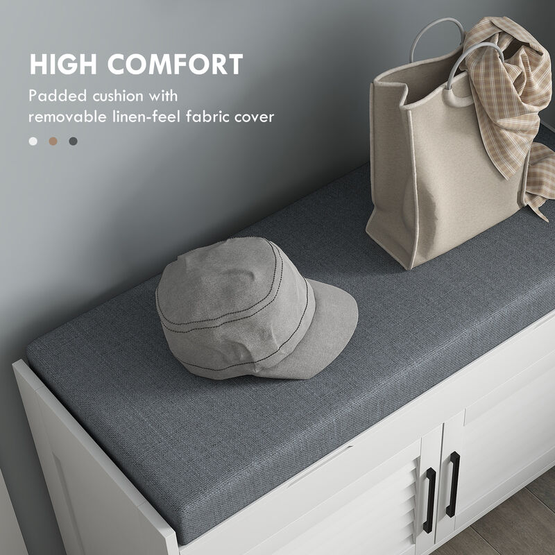 Hivvago Entryway Bench with Hidden Shoe Compartments image number 4