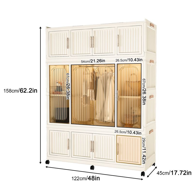 Clihome Portable Wardrobe Closet Organizer for Clothes,Clothes Dresser,Baby Wardrobe Storage Cabinet image number 8