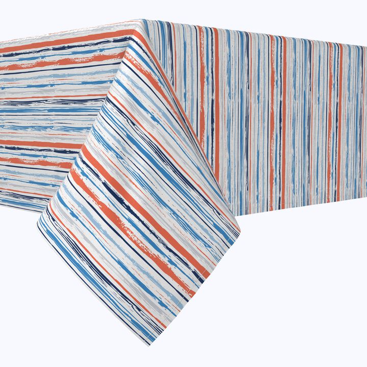 Fabric Textile Products, Inc. Square Tablecloth, 100% Cotton, Summer Brush Stroke Stripe