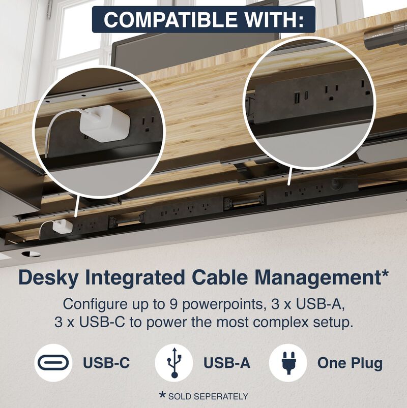 Desky Dual Bamboo Sit Stand Desk image number 6