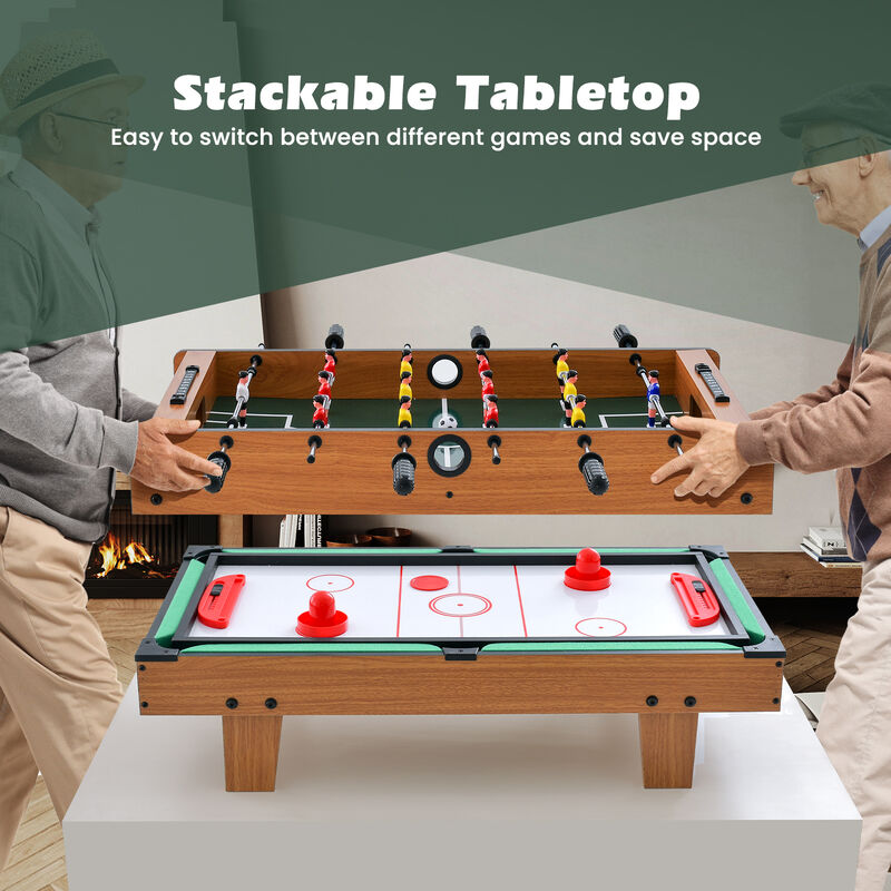Multi Game Table with Foosball Pool Hockey and Table Tennis for Kids and Adults-Natural image number 7