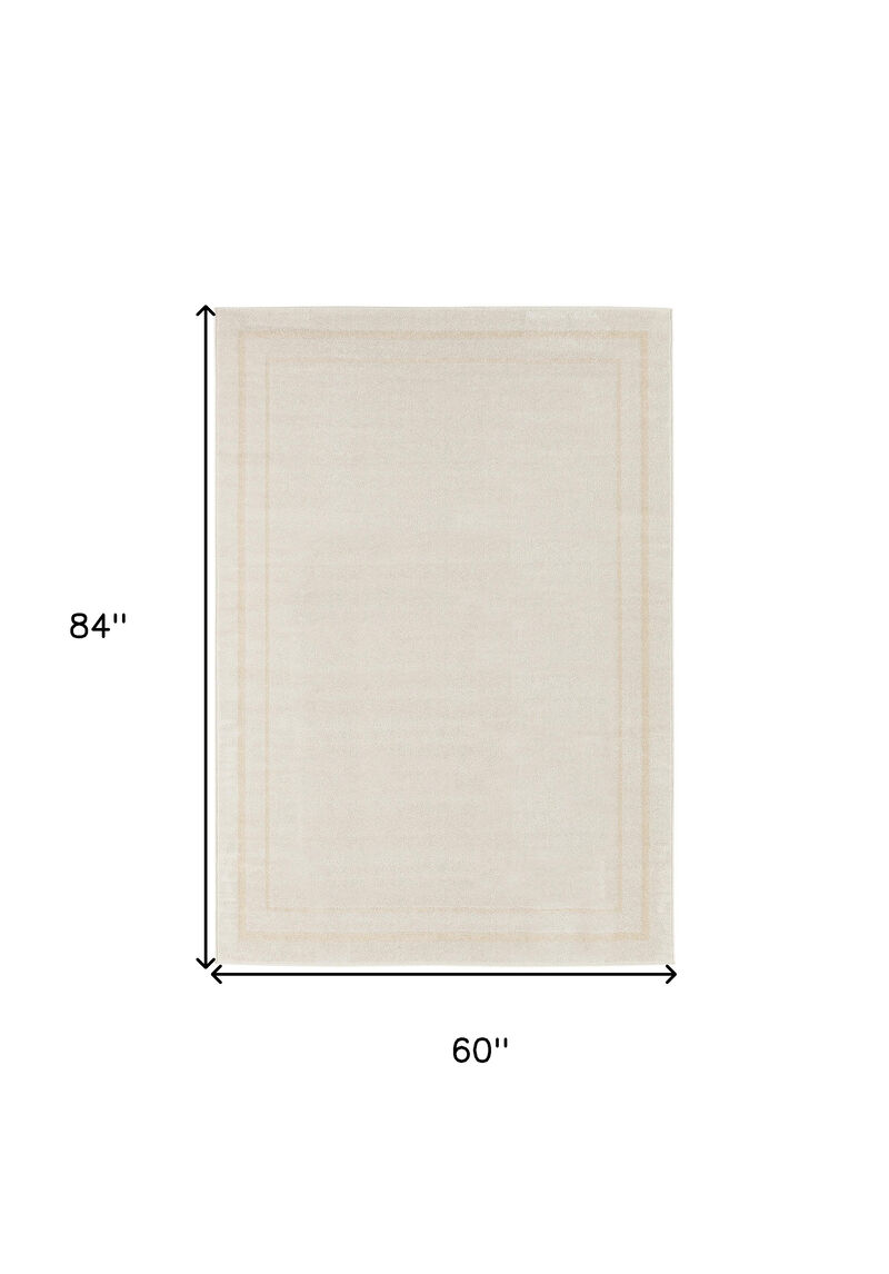 HomeRoots 5' X 7' Ivory And Gold Indoor Outdoor Area Rug image number 4