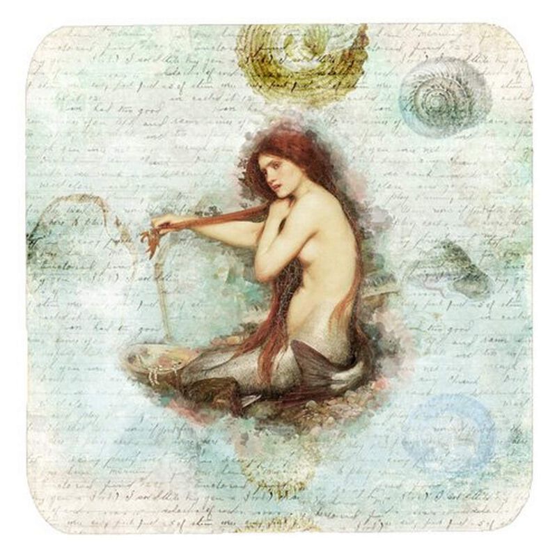 Caroline's Treasures SB3047FC Mermaids and Mermen Foam Coasters (Set of 4), 3.5 H x 3.5 W, Multicolor image number 0