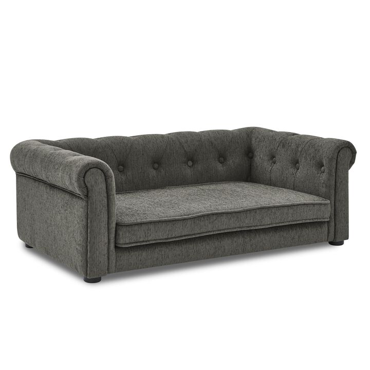Modern Roll Arm Elevated Dog Sofa Comfortable Pet Couch for Small Medium Dogs
