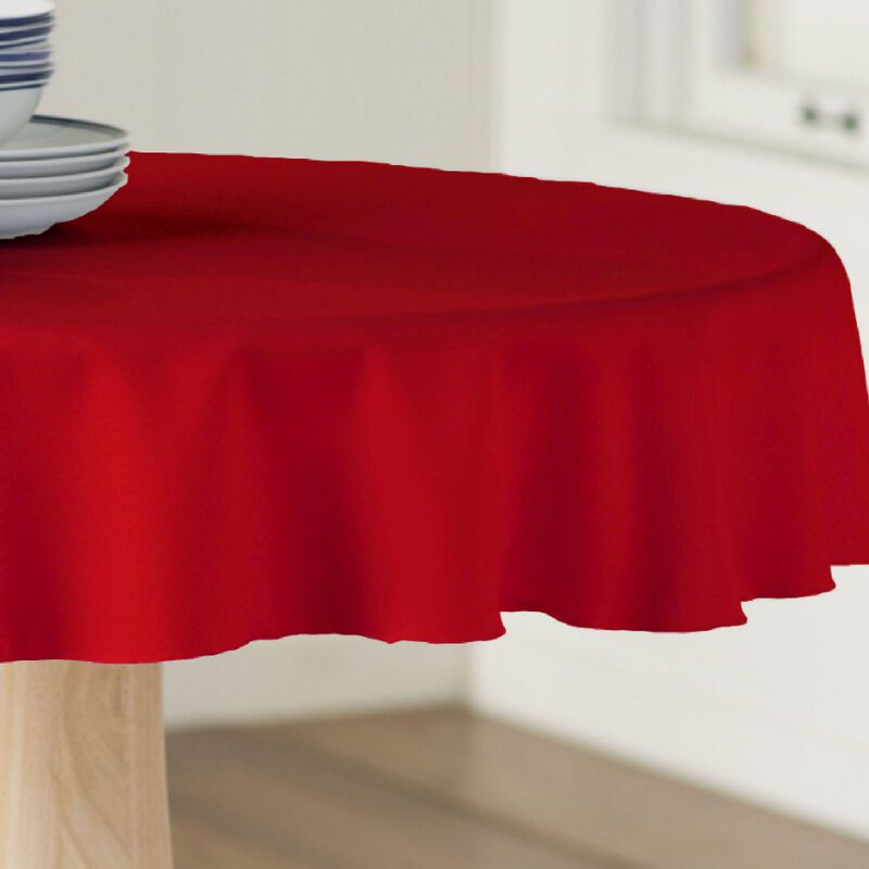 Polyester Poplin Round Tablecloth 58 Inch Dining Table Cover image number 2