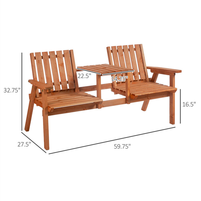 Comfortable Outdoor Wooden Garden Bench for Patio, Porch, or Garden Seating for Family and Guests image number 2