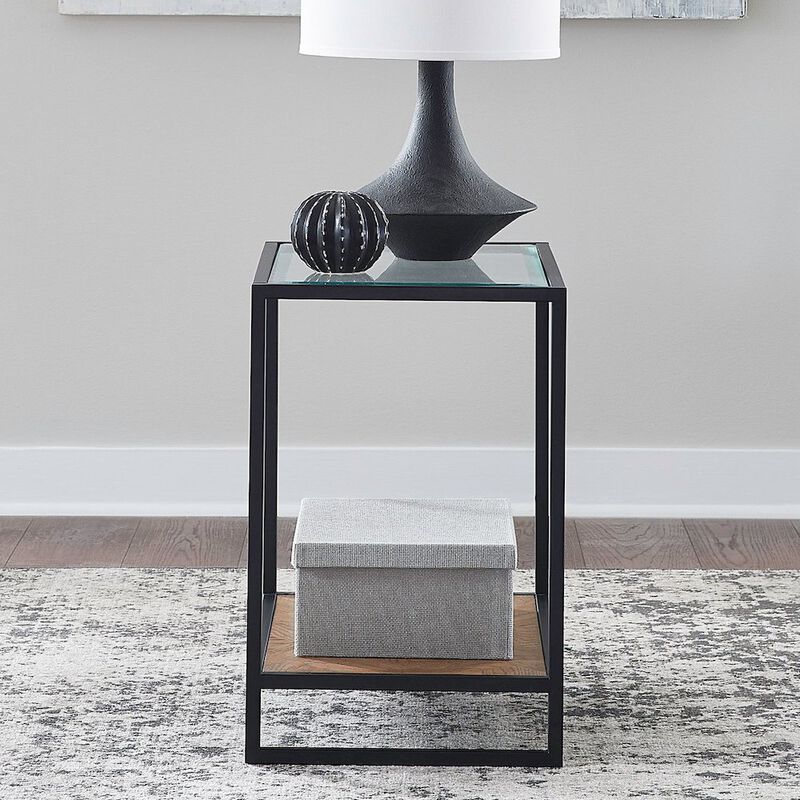 Liberty Furniture Bedford Chairside Table for Living Room - Weathered Oak image number 7