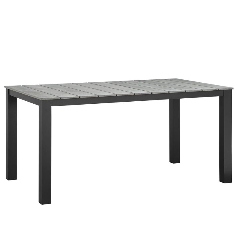Modway - Maine 63" Outdoor Patio Dining Table Brown Gray image number 0