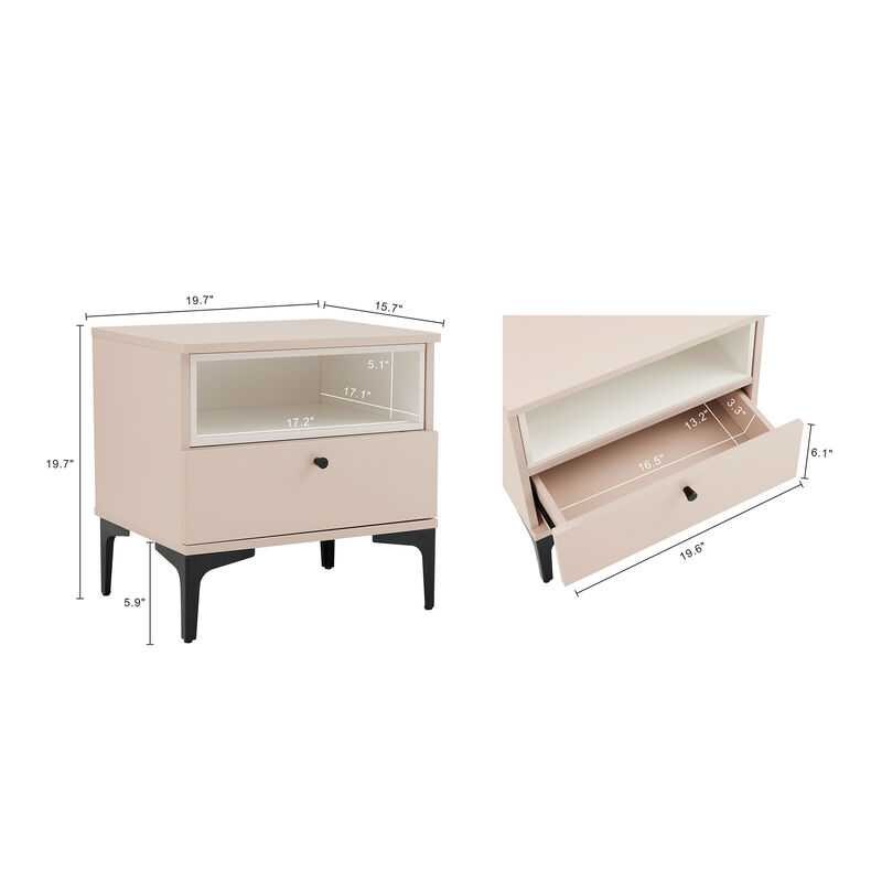 Amara Pink Nightstands (Set of 2)