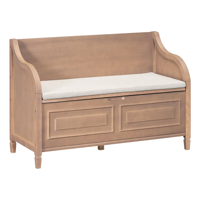 Streamdale Rustic Solid Wood Multifunctional Entry Bench image number 8