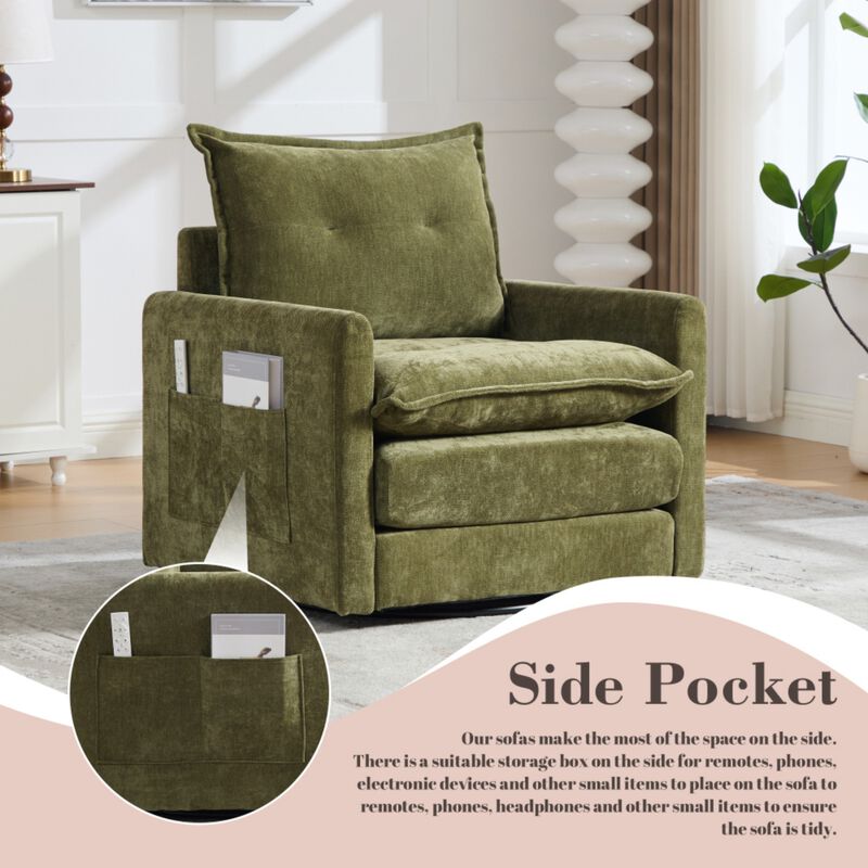 Secra Modern Chenille Swivel Accent Chair image number 4