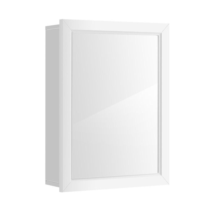 Hivago Wall-Mounted Mirrored Medicine Cabinet-Gray