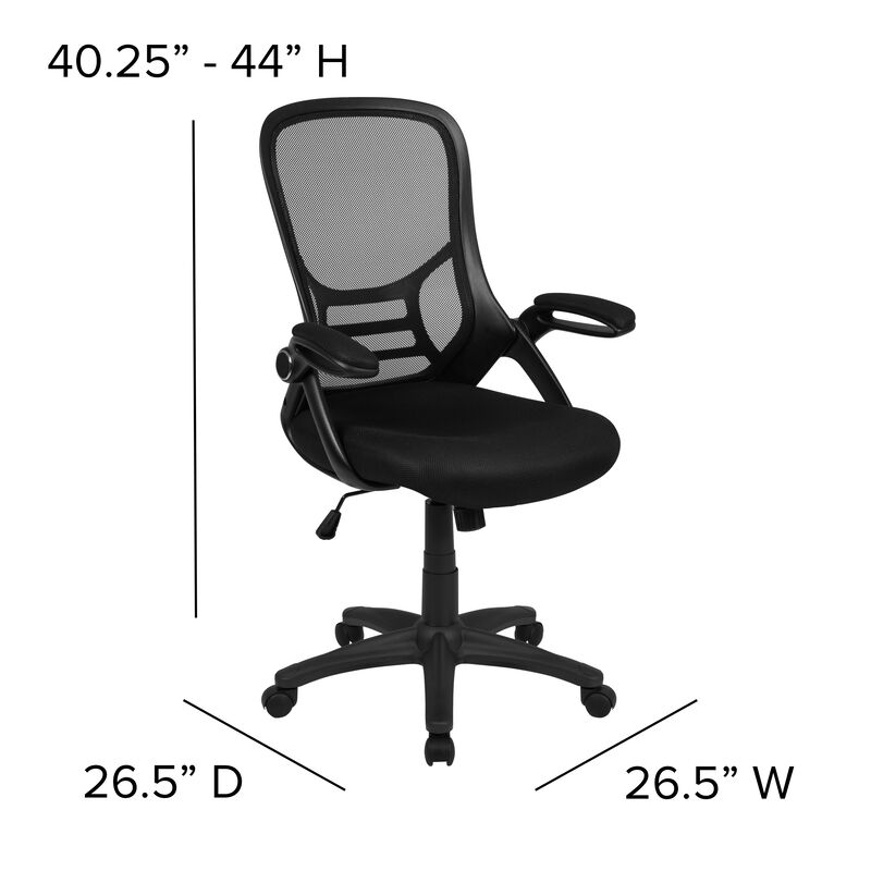 Porter High Back   Mesh Ergonomic Swivel Office Chair with Frame and Flip-up Arms image number 4