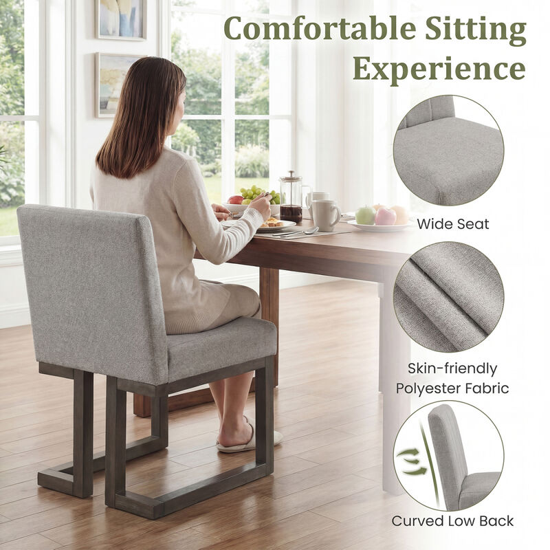 Set of 4 Farmhouse Upholstered Dining Chairs with Thick Cushioned Seats image number 4