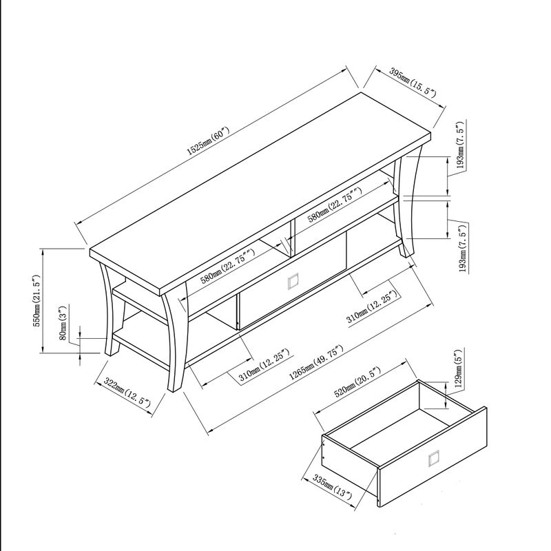 Naswak  curved legs TV Stand image number 5