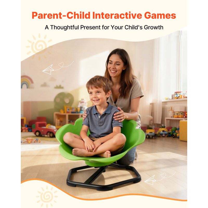 Toddler Sensory Swivel Chair Cylinder Shape Spin Seat with Metal Base image number 4