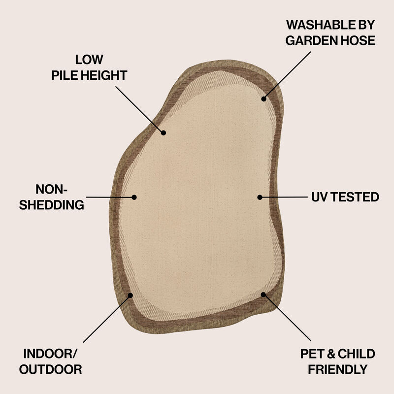 Wyatt Modern Rustic Abstract Indoor/Outdoor Shaped Area Rug