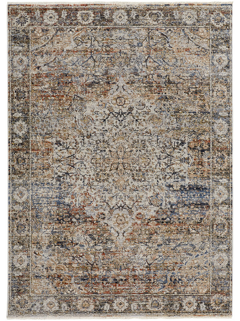 Kaia 39GMF 3' x 5' Tan/Orange/Blue Rug