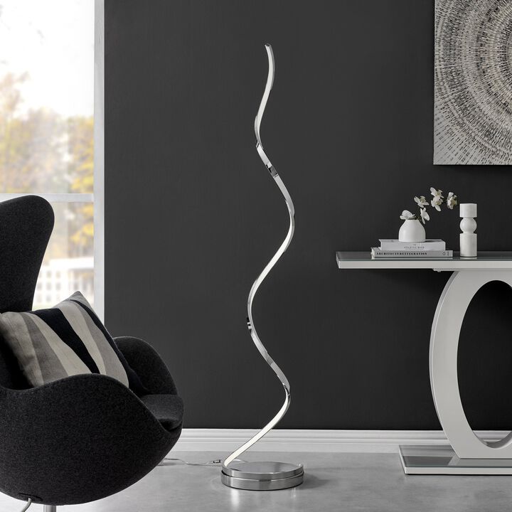 Modern Spiral Floor Lamp Metal Dimmable Integrated LED