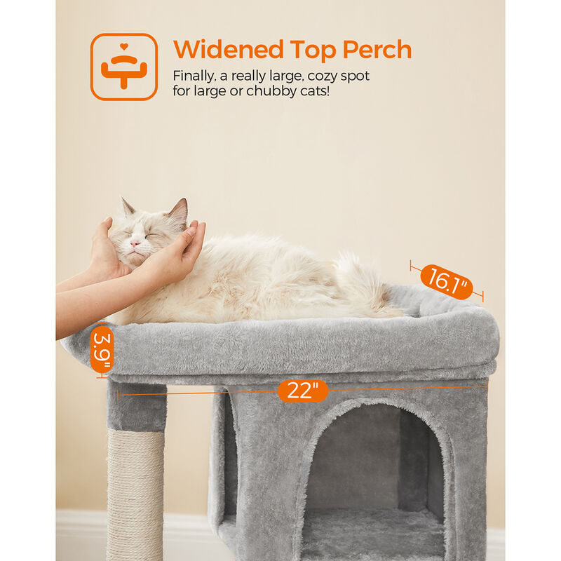 Compact 33.1 Inch Cat Tower for Large Cats with Condo and Post image number 2
